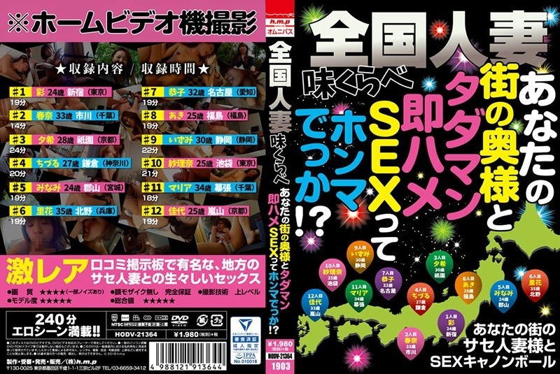 HODV-21364 - Comparing the Tastes of Married Women From All Over The World With Your Town's Wife, Quick Sex With A Tadaman Is Really Huge!  - ?