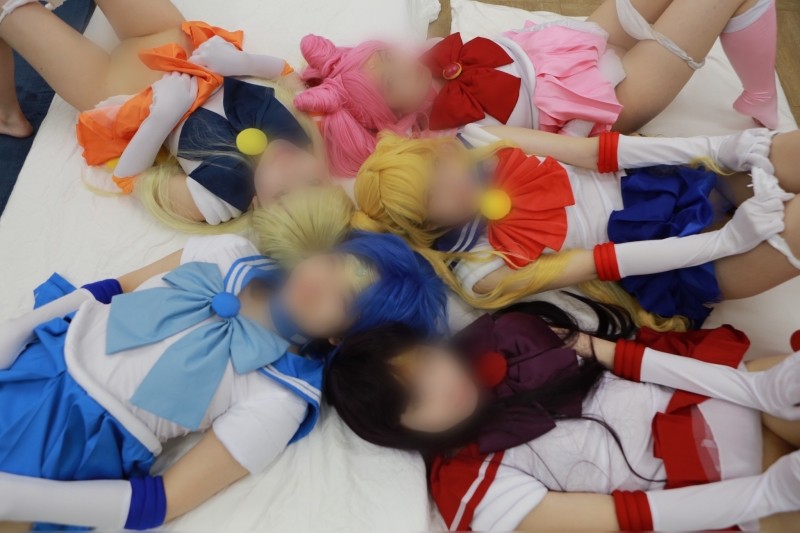 FC2-PPV-1848004 - [Beautiful girl warrior and big orgy] 6P instead of the moon!  - Punishment of a virgin's cock in a dream situation, multiple b