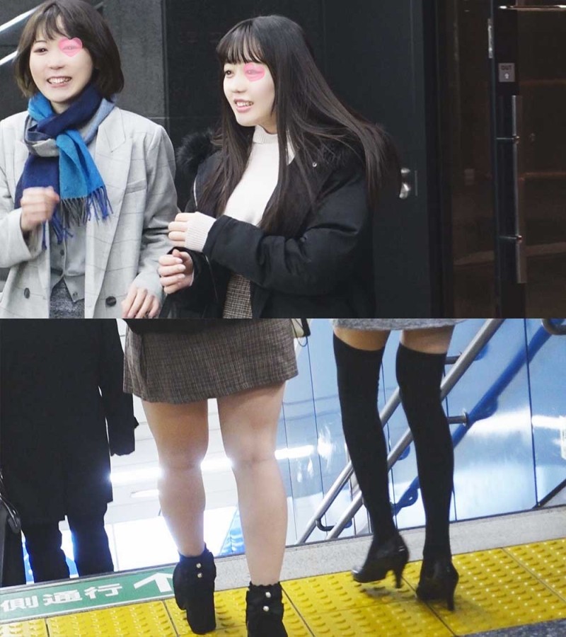 FC2-PPV-1800239 - [Double Chikan] What about beautiful cousins!  - Extremely rare capture of thighhighs beautiful legs OL & beautiful busty JD * S